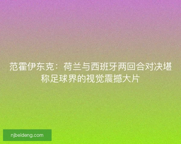 范霍伊东克：荷兰与西班牙两回合对决堪称足球界的视觉震撼大片