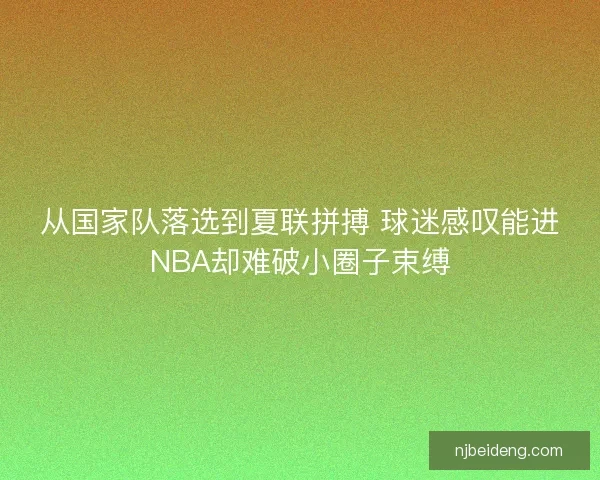 从国家队落选到夏联拼搏 球迷感叹能进NBA却难破小圈子束缚