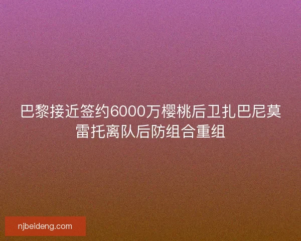 巴黎接近签约6000万樱桃后卫扎巴尼莫雷托离队后防组合重组