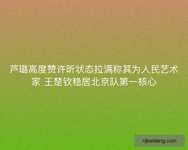 芦璐高度赞许昕状态拉满称其为人民艺术家 王楚钦稳居北京队第一核心